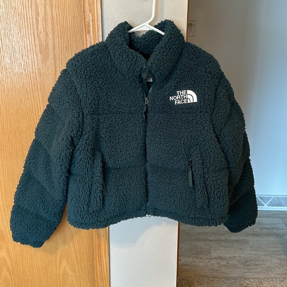 The North Face Jackets & Blazers - Womens The North Face High Pile Sherpa Nuptse Short Crop 700-Down Jacket Green